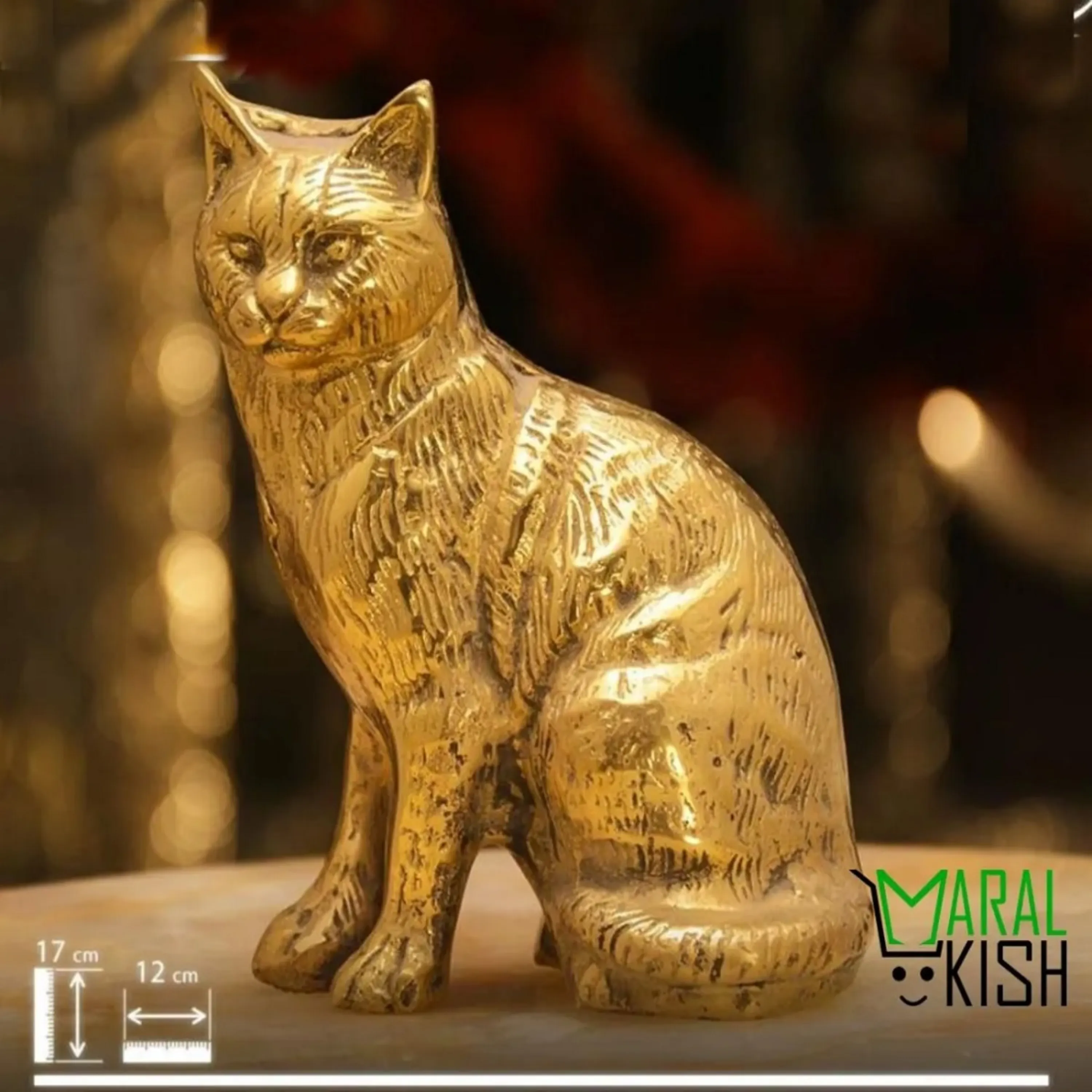 گربه بزرگ نشسته برنجی گربه بزرگ نشسته برنجی